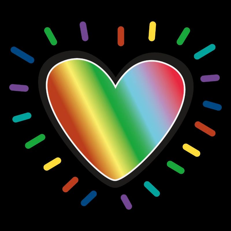 Strahlendes Herz in Regenbogen Farben