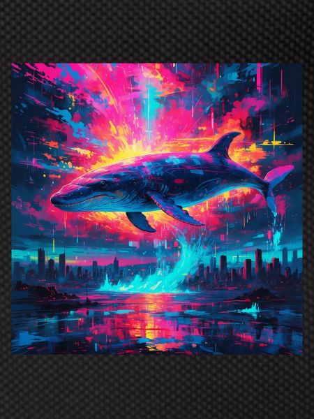 Neon Blue Whale