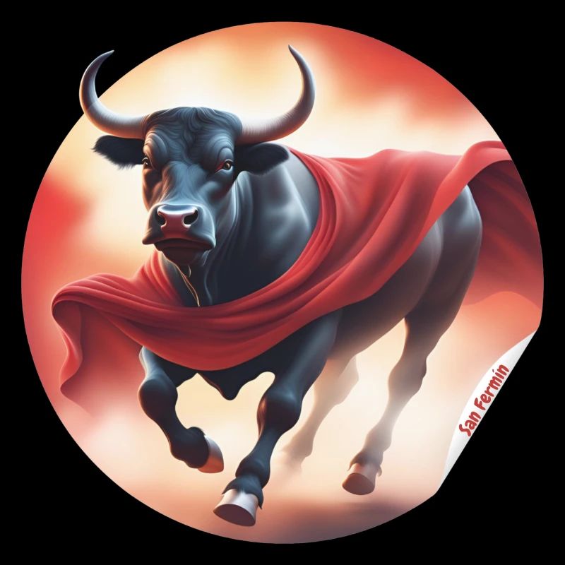 Stier mit rotem Tuch, Stierkampf, San Fermín