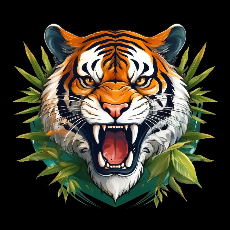 Wild angry animal pugnacious combative tiger