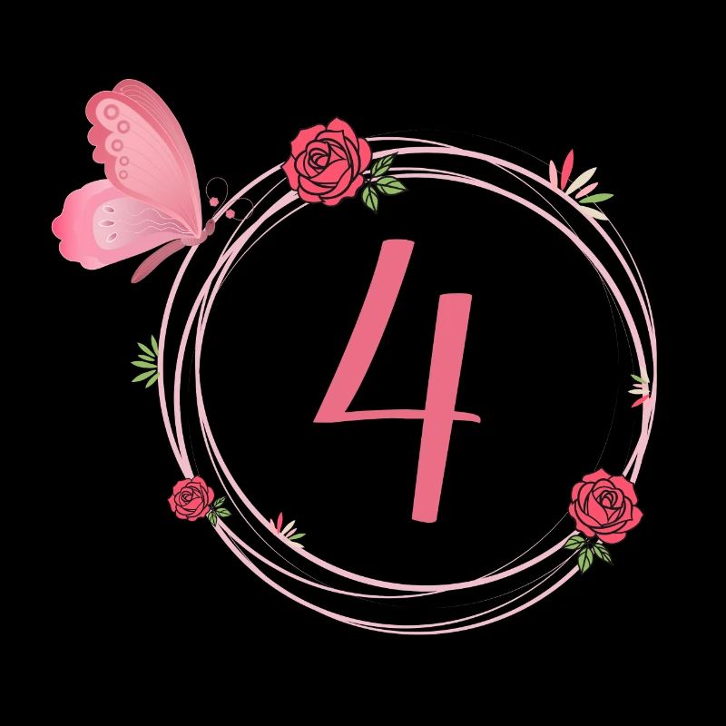 4e anniversaire papillon et fleurs fillettes