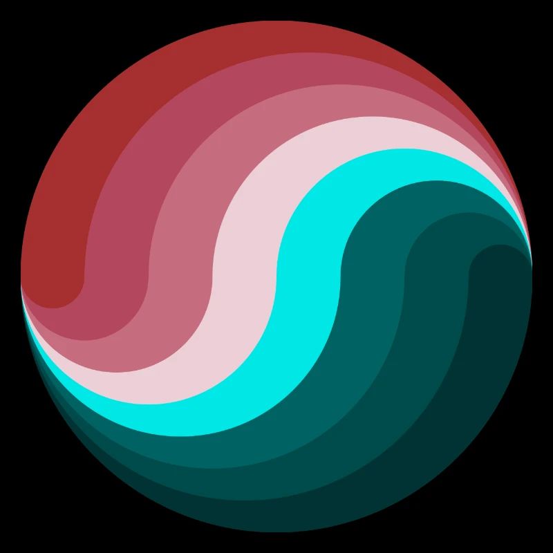 Vague encirclée rose et vert