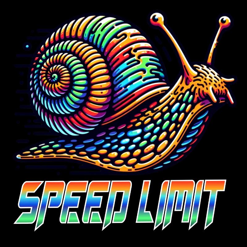 Funny Snail with Saying Speed Limit