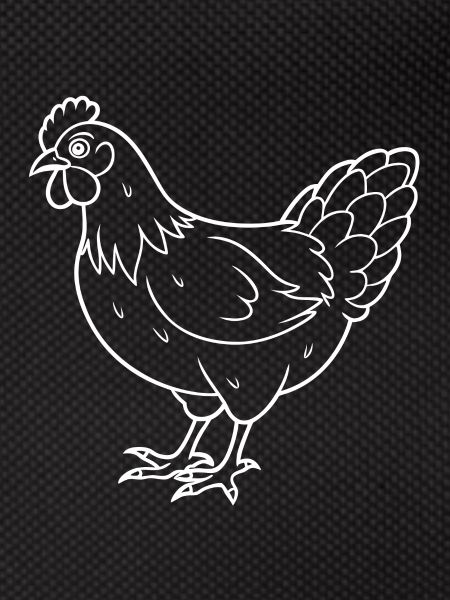 Simple Chicken - Line Drawing