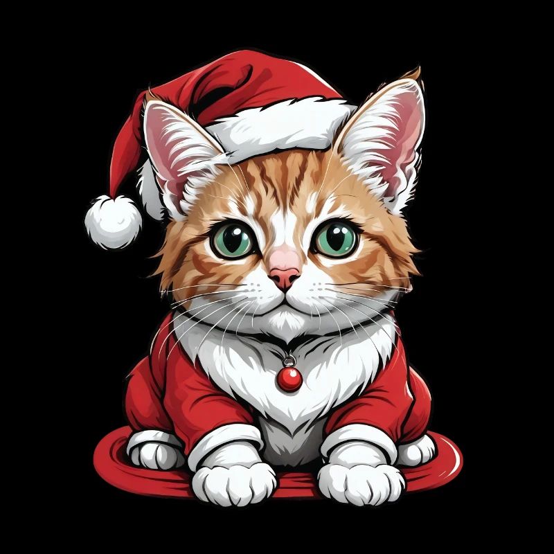 Chat de Noël Père Noël Chat Chat Chat Cadeau