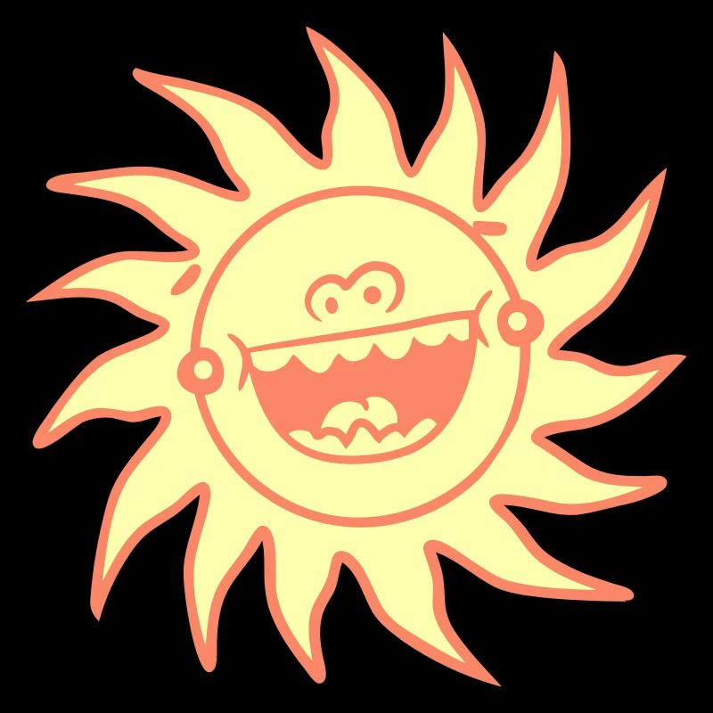 Bright Sun Funny Face Smile Comic Cartoon