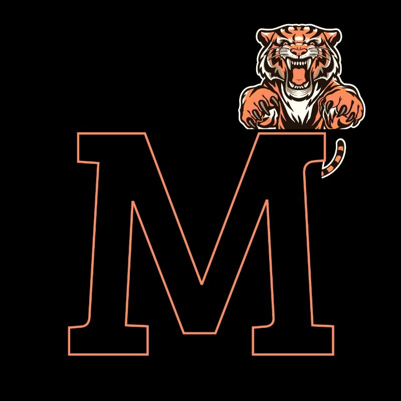 Letter m tiger - gift idea