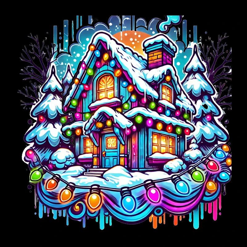 Maison de Noël d’hiver sous la neige