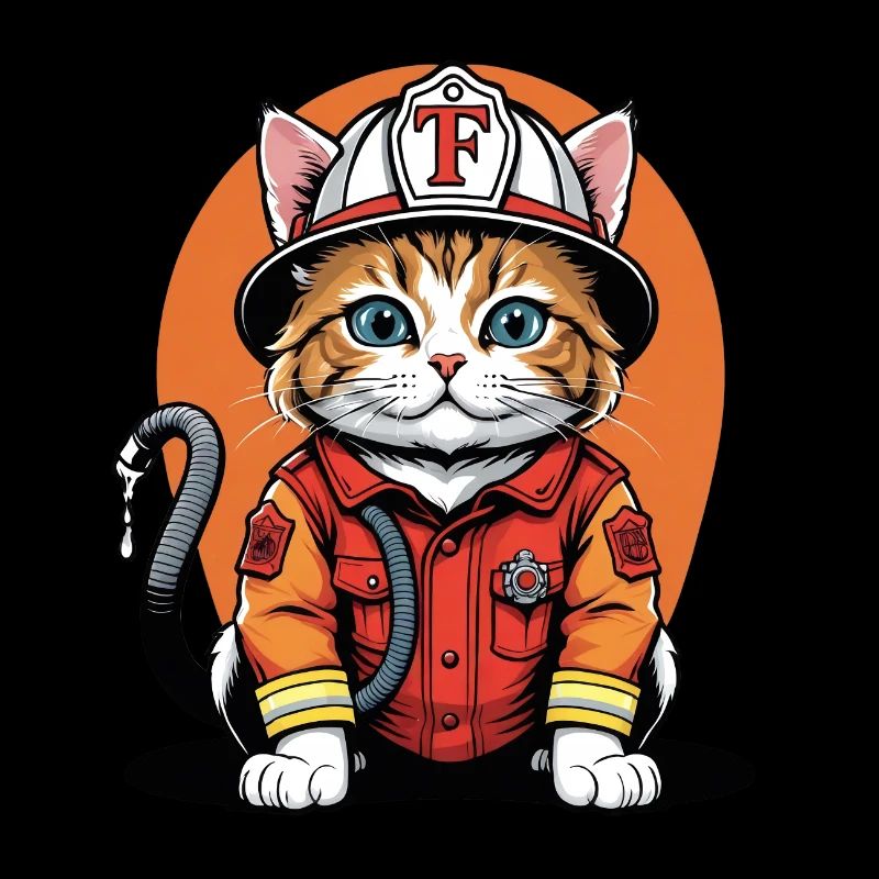 Cat Fire Brigade Cat Love Cat Lover