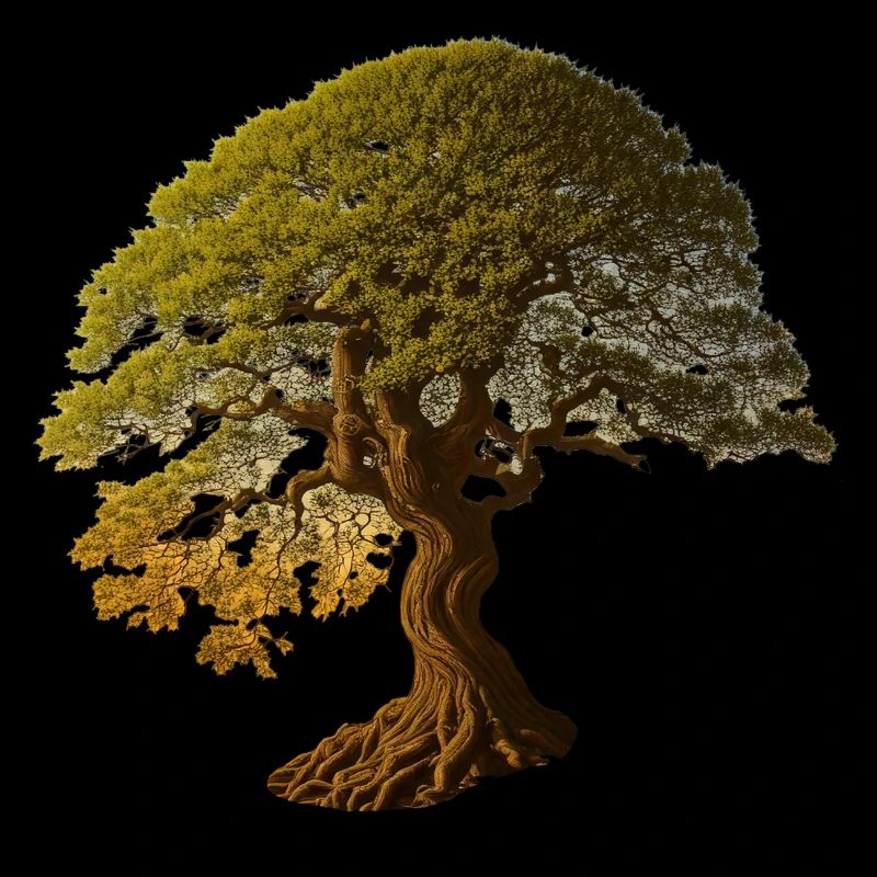 Arbre à feuilles caduques dans les tons chauds