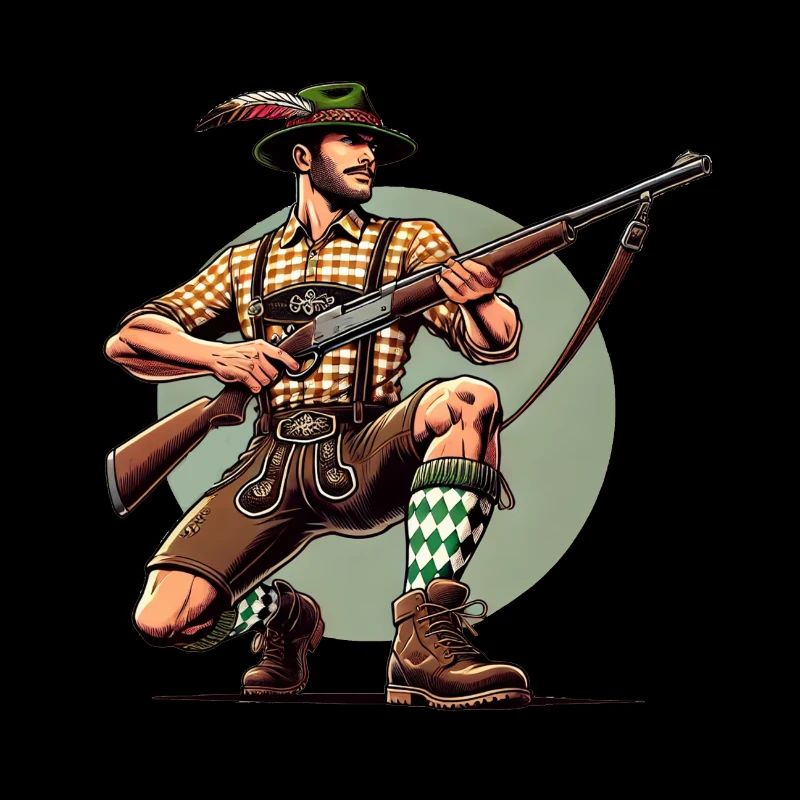 German Bavarian hunter on a driven hunt