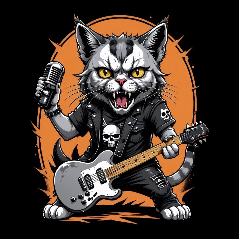 Cat Rocker Katze HardRock Geschenk