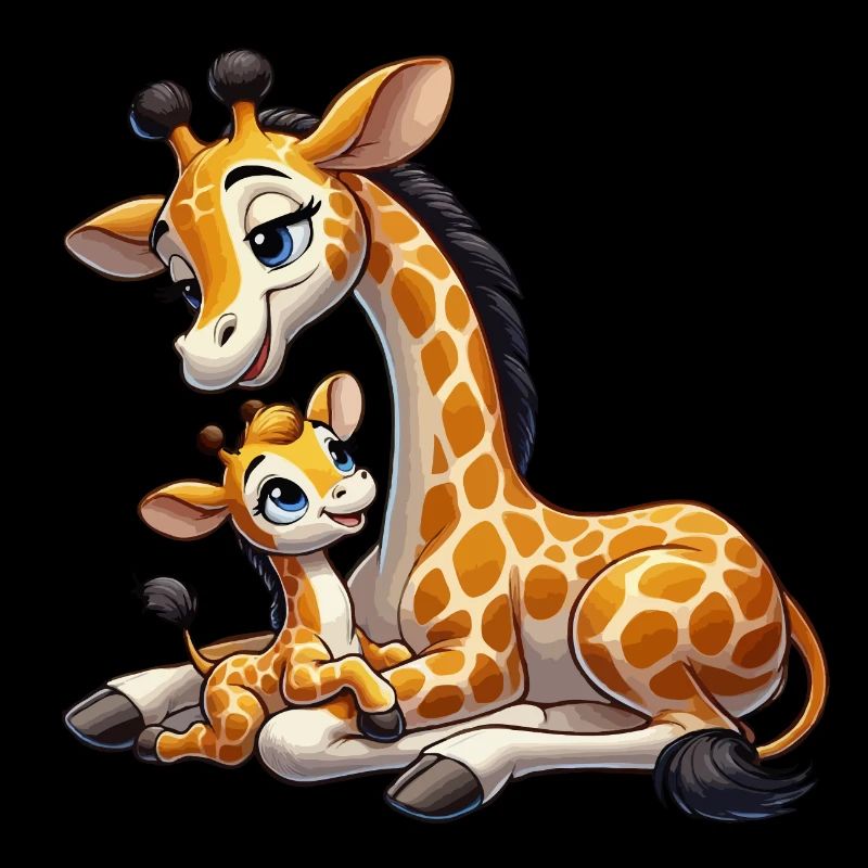 Giraffenmutter mit Kind