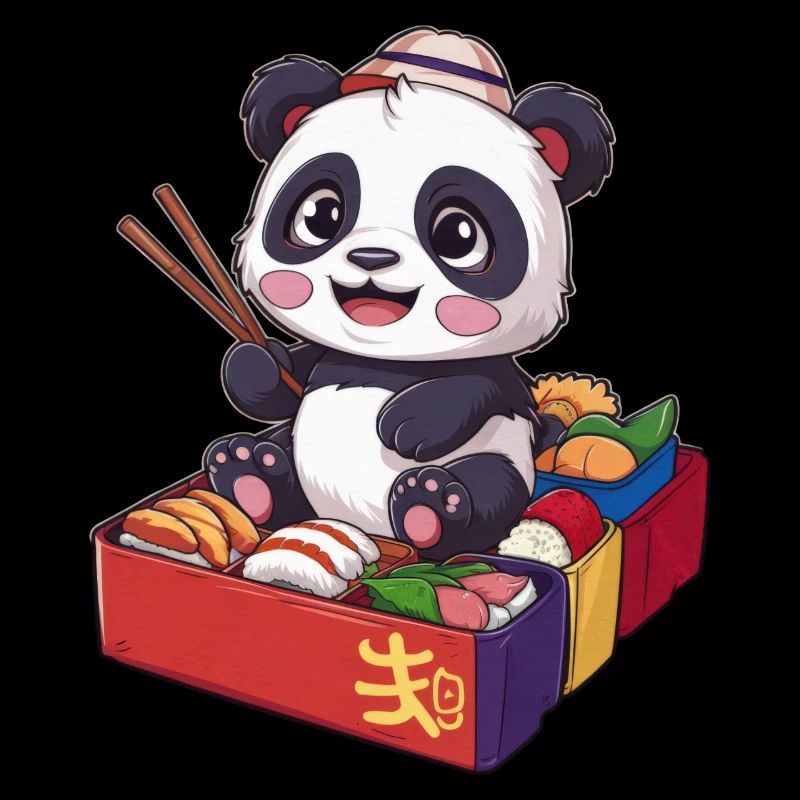 Panda Kawaii Rouge avec Boîte à Lunch