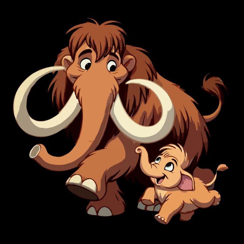 Mammutmutter und Kind