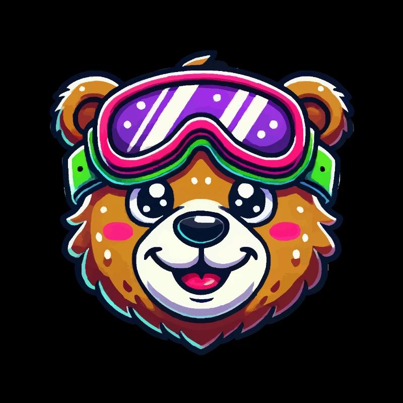 Bear Comic Ski Goggles