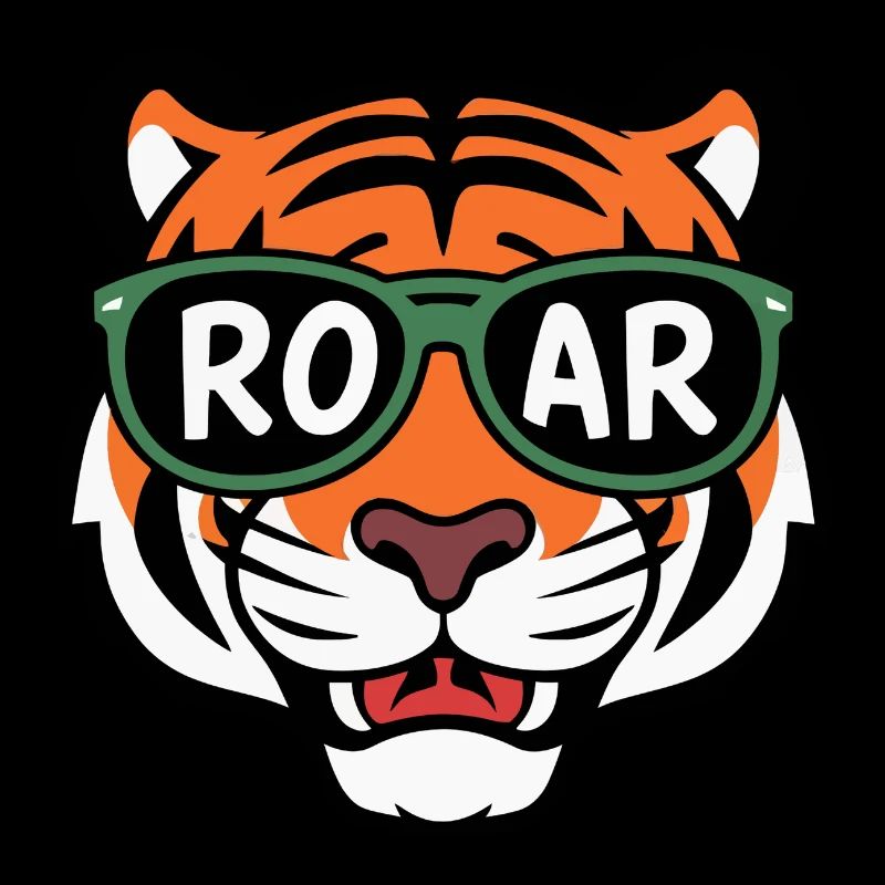 Cool Tiger avec lunettes de soleil