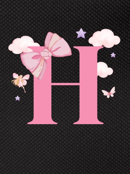 Letter h pink clouds