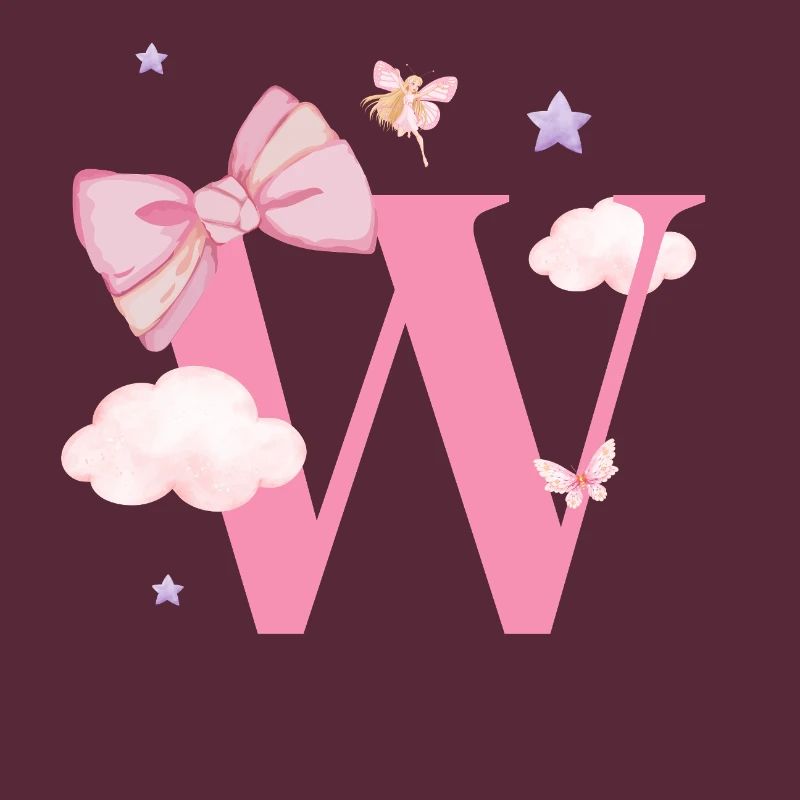 Letter w Pink Clouds