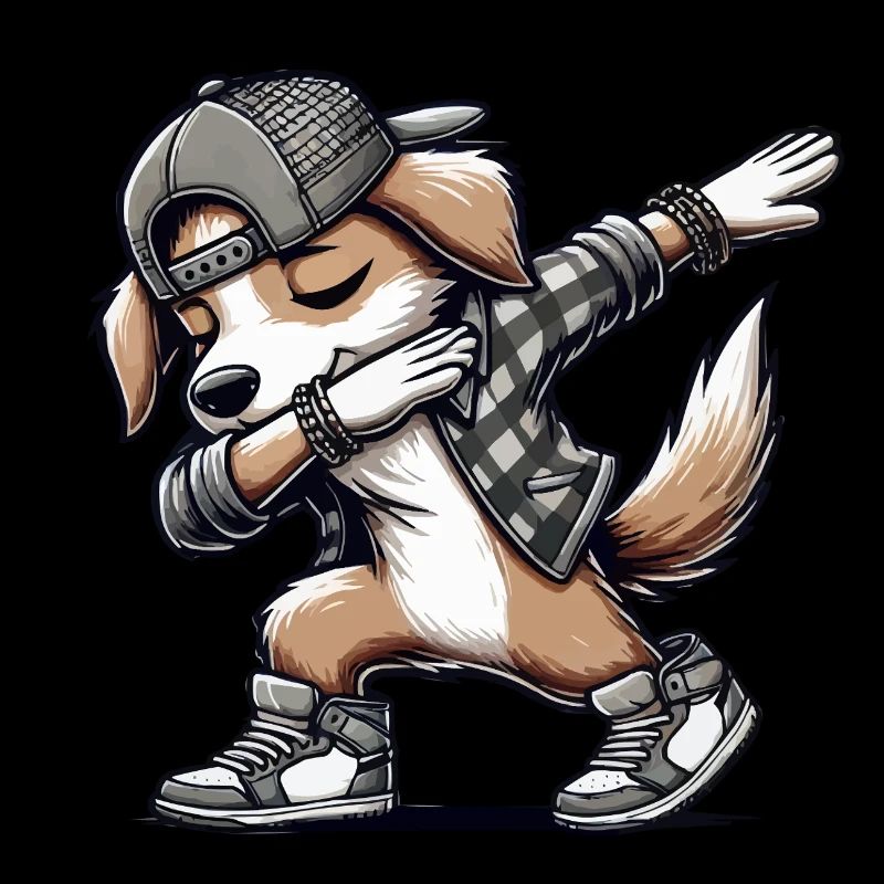Bande dessinée de dabbing de chien
