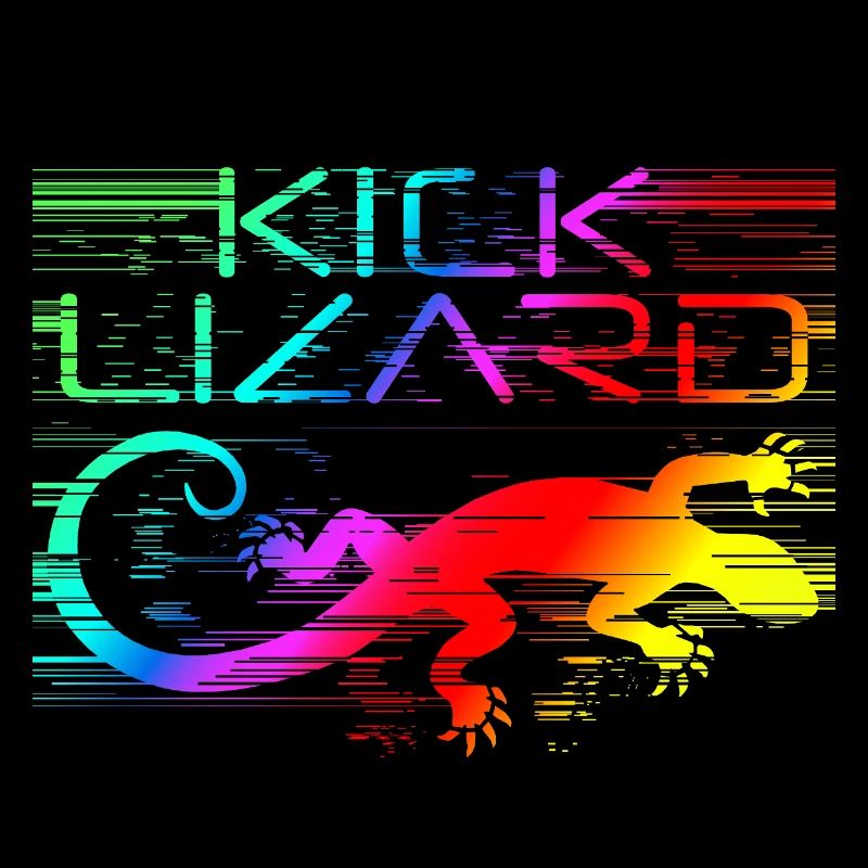 KICK LIZARD LOGO RAINBOW BLACK