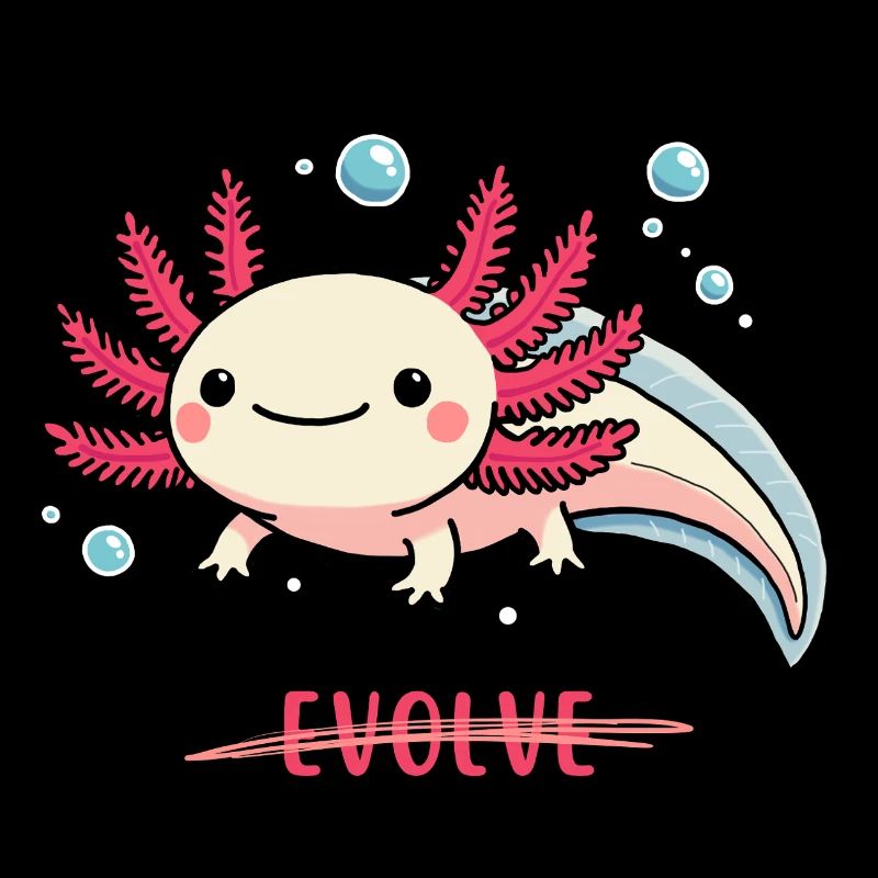 Evolve Axolotl – Süßes Motiv mit Message