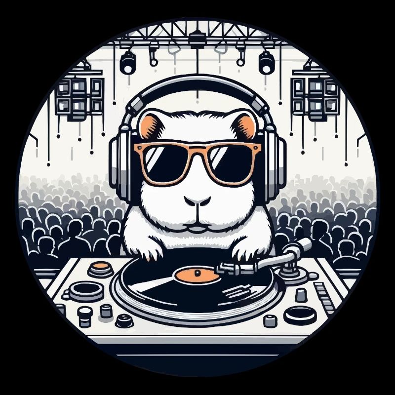 DJ Guinea Pig lors d’une soirée techno 🐹🎧🔥