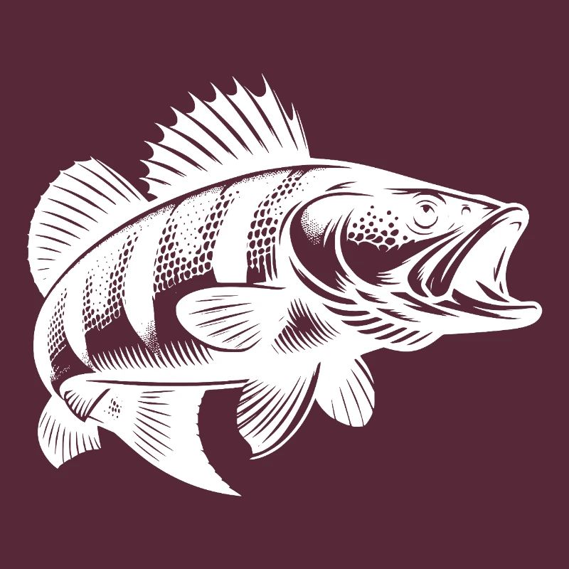 Conception de poisson de perche vintage pour les vrais pêcheurs