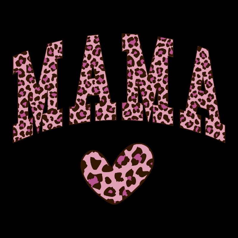 Text Mom, with heart in leopard print.