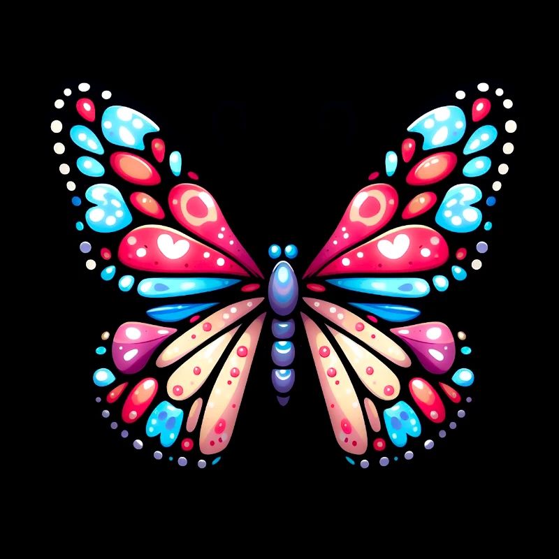 Multicoloured butterfly, symbol of lightness