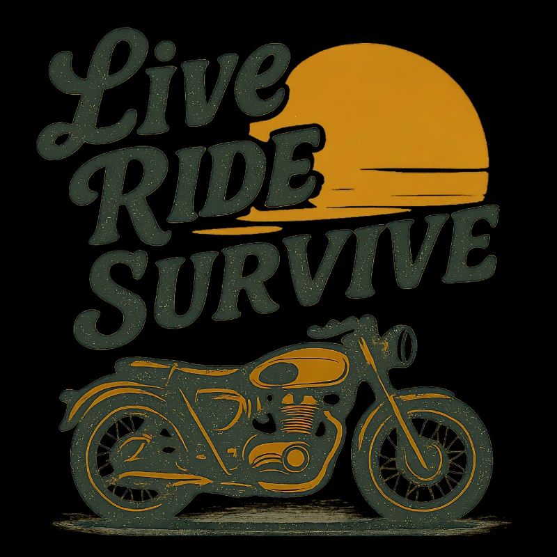 Motorrad Live Ride Survive Vintage Style