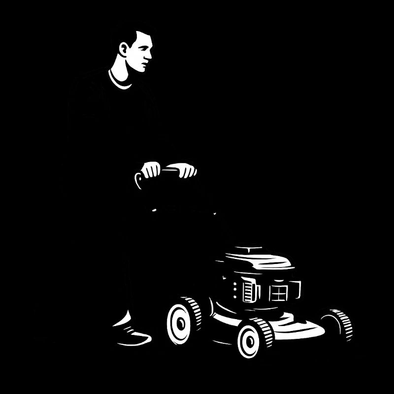 Mann mit Mäher – Schwarz-Weiß-Klassiker