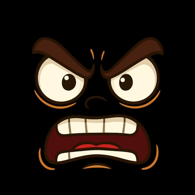 Angry or angry? In any case, a striking face