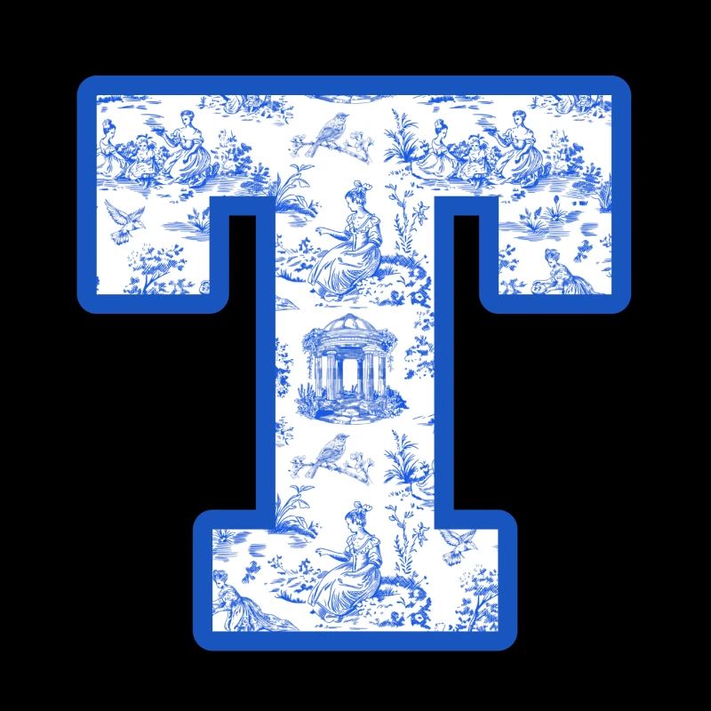 Blauer Chinoiserie-Buchstabe