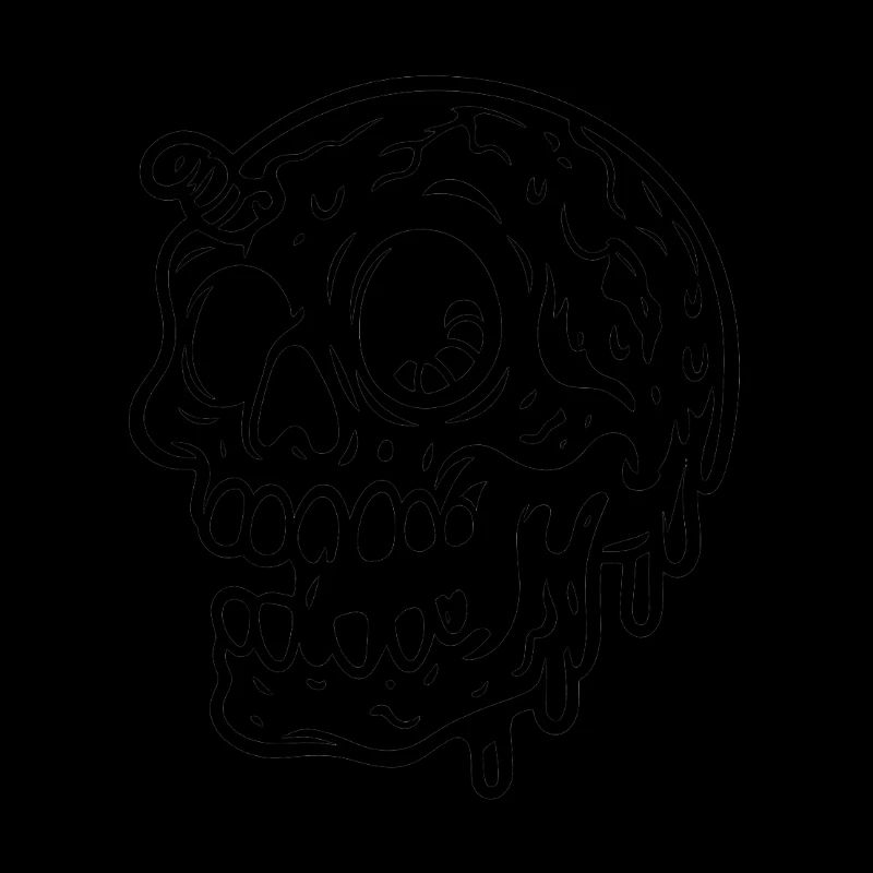 Skull Comic Art Black And White