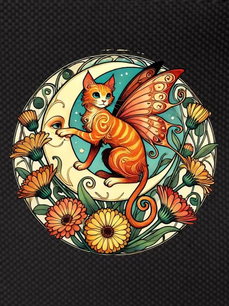 Ginger Cat Fairy Illustration