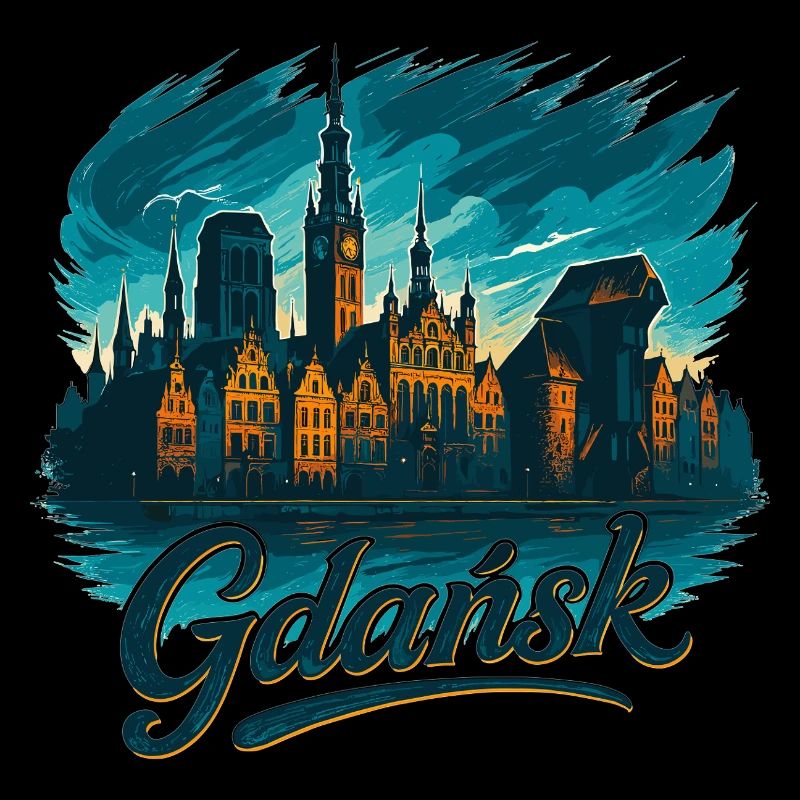 Danzig Gdańsk maritim Silhouette Polen Geschenk