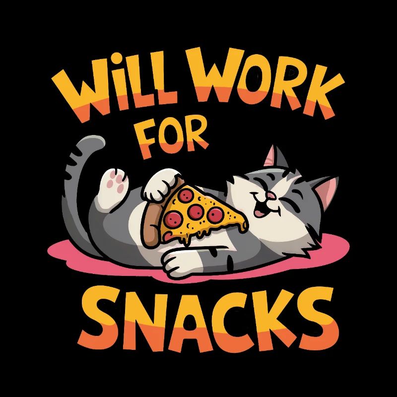 Fonctionnera pour les collations - Drôle de chat avec pizza