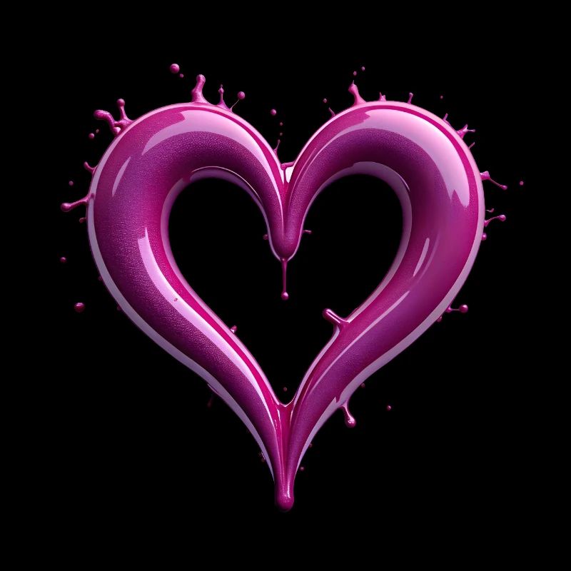 Cœur rose éclaboussé
