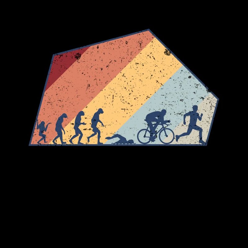 Triathlète Evolution Vintage Idée cadeau de triathlon