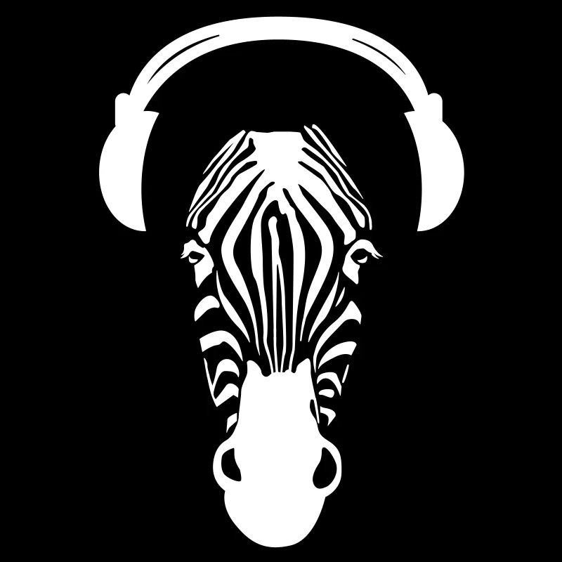 Zebra avec des écouteurs