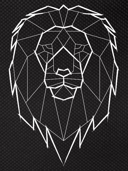 Lion Geometric Geometry - white