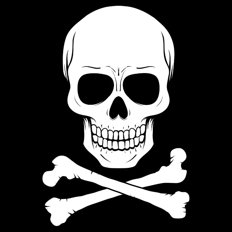 white skull crossed bones