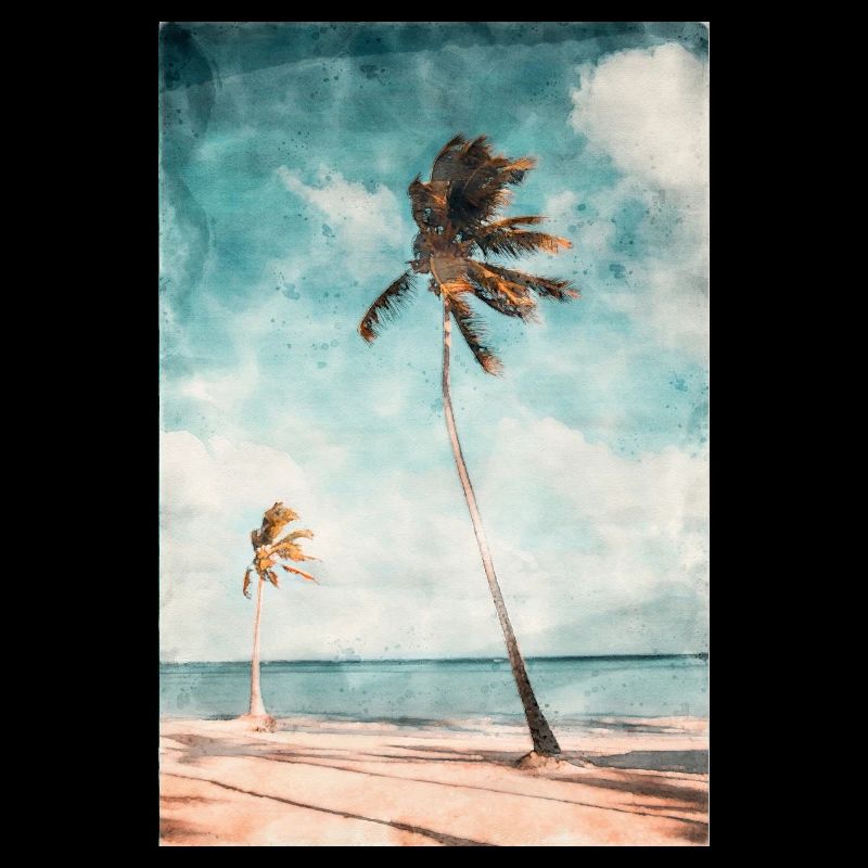 Belle plage de rêve peinte à l'aquarelle