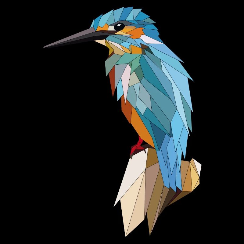 Eisvogel Polygon Raster Grafik