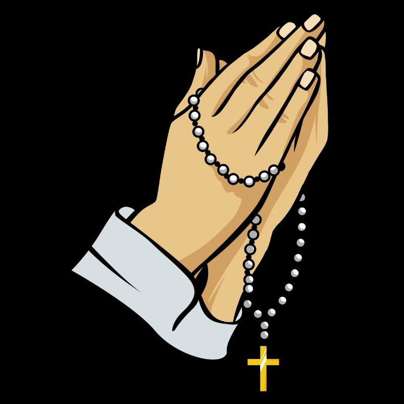 Praying hands with rosary