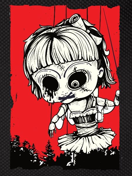 Doll over forest