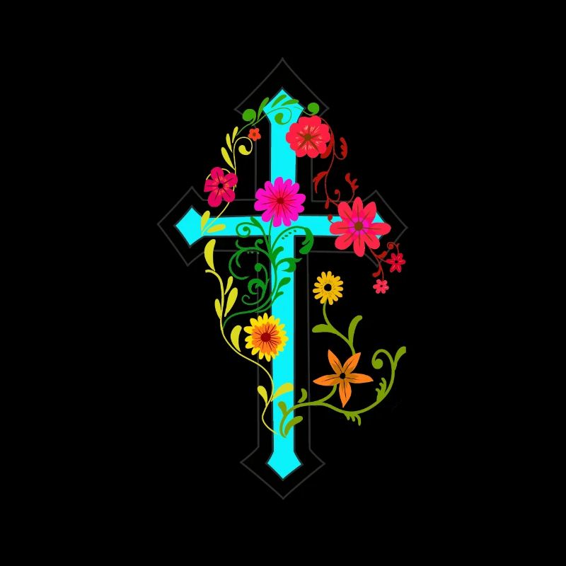 Croix Croix Crucifix Fleurs Fleurs Floraison Création