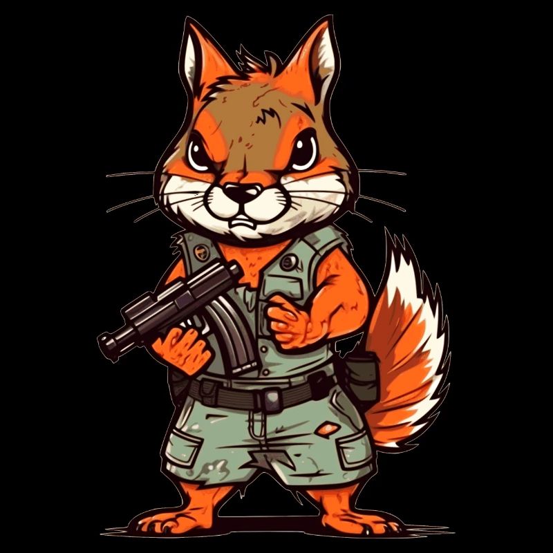 Eichhörnchen bis an die Zähne bewaffnet