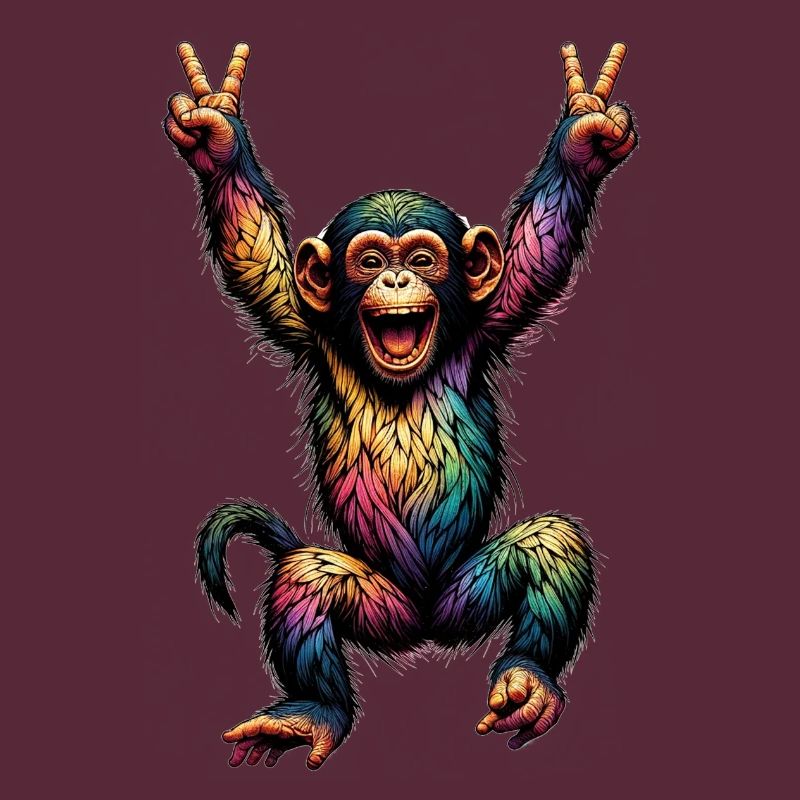 Rainbow Monkey Rainbow Flag Rainbowcore
